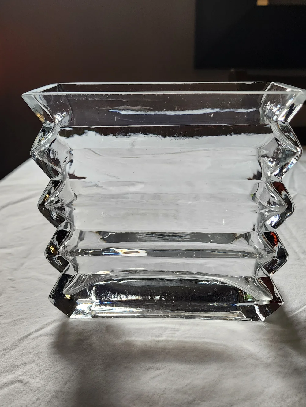Clear Glass Zigzag Accent Vase - Modern Home Accents